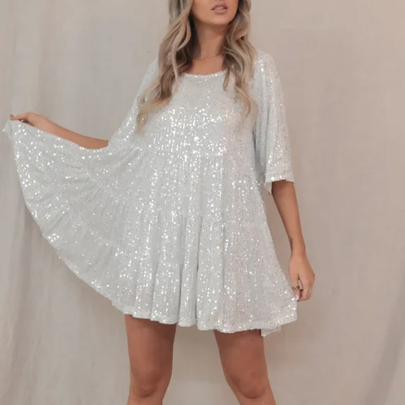 Sequin Baby Doll Dress