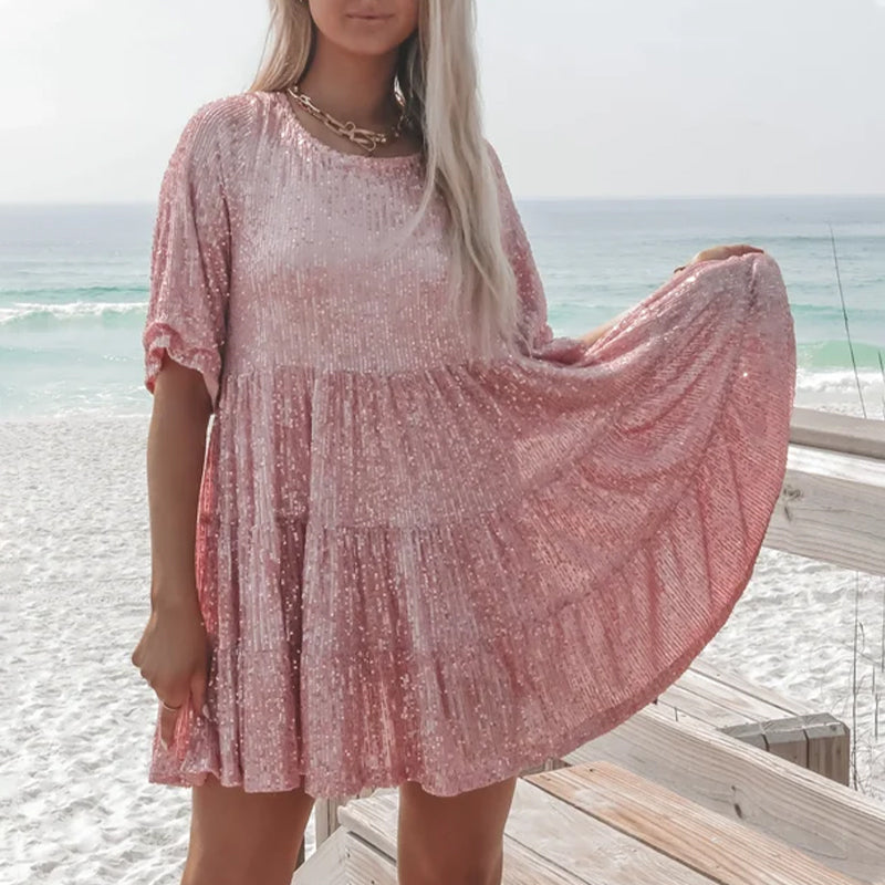 Sequin Baby Doll Dress