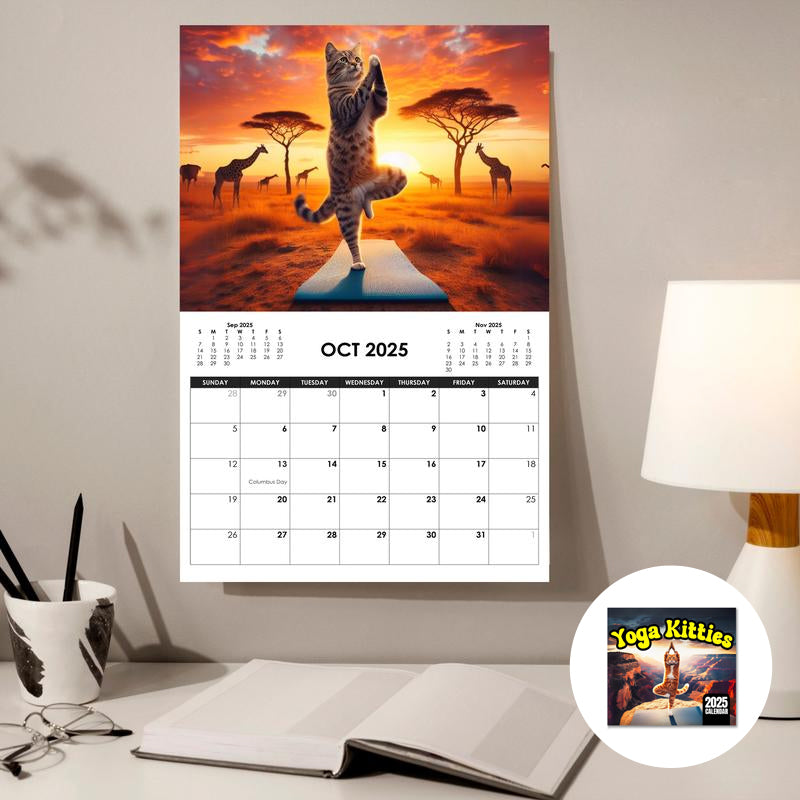 Yoga Kitten 2025 Wall Calendar