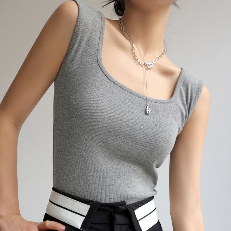 Square Collar Vest