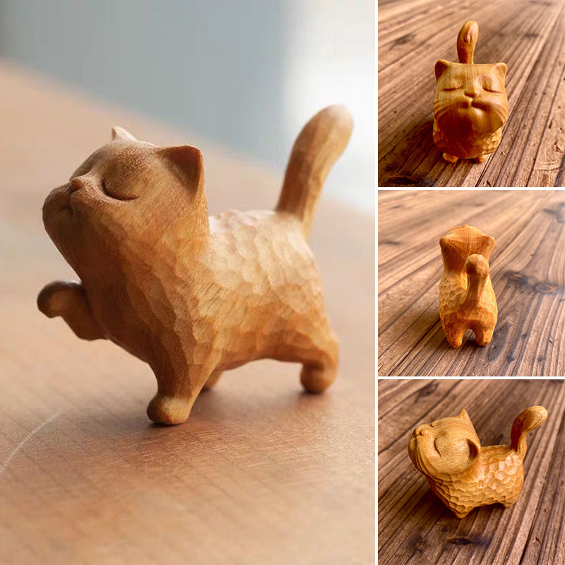 Tiny Cute Wooden Cat