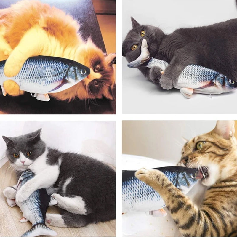 Plush Simulation USB Charging Cat Fish Toy
