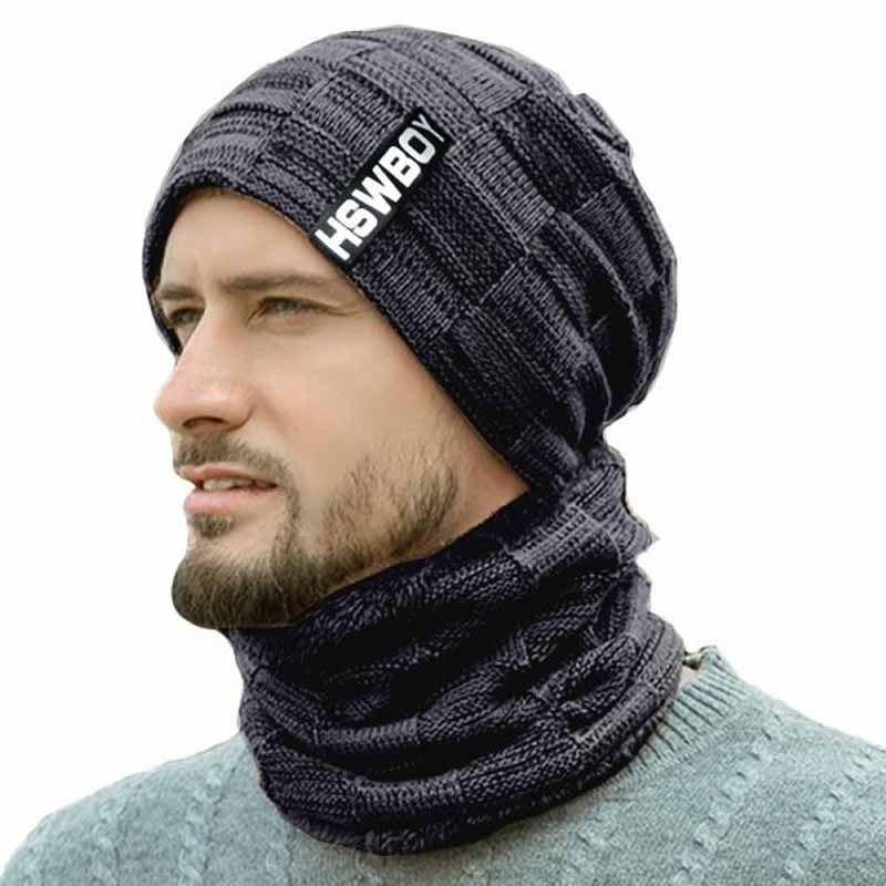 Knitted Warm Beanie Hat And Scarf Set