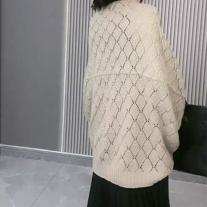 Women's Diamond Hollow Out Knitting Versatile Short Shawl