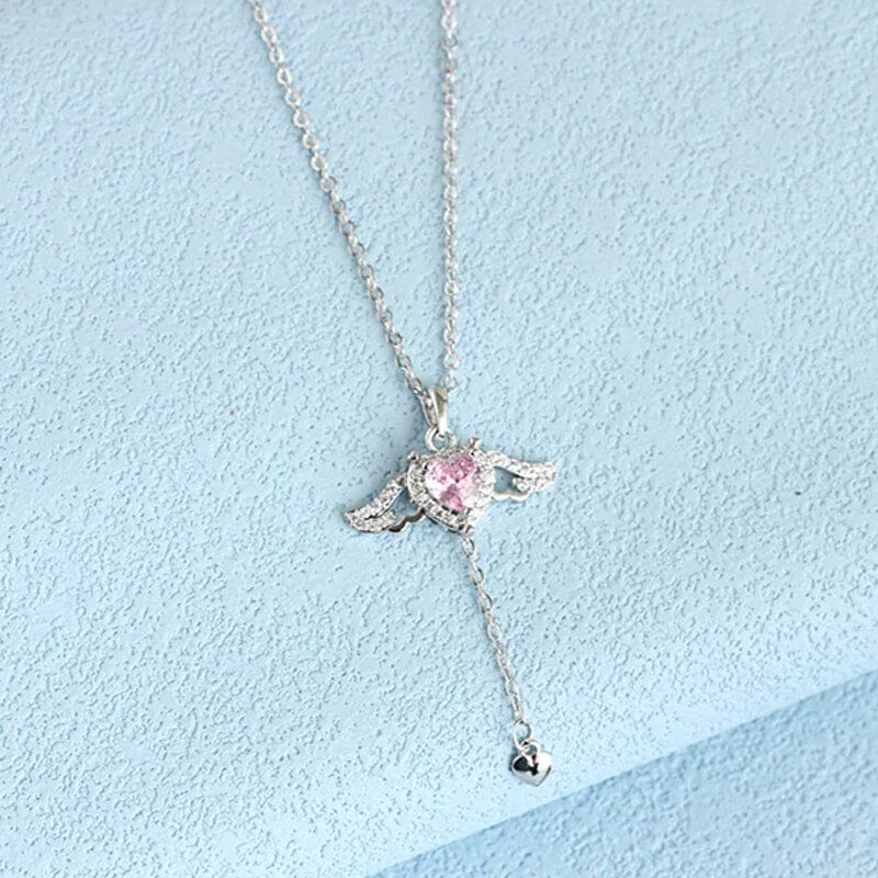 Pink Angel Wings Necklace