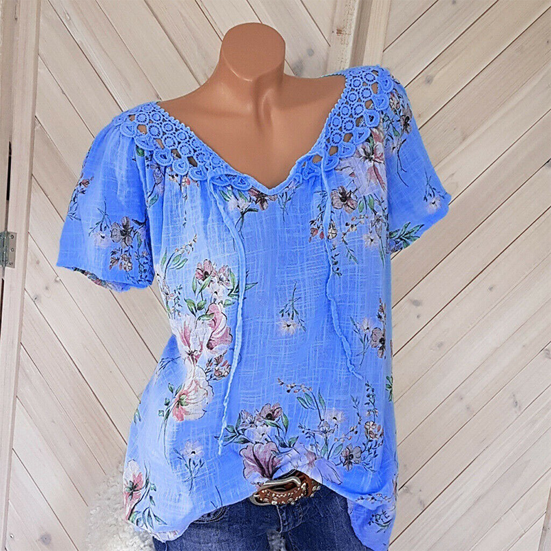 T-Shirt With V-Neck Lace