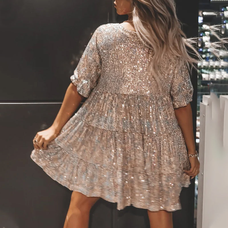 Sequin Baby Doll Dress