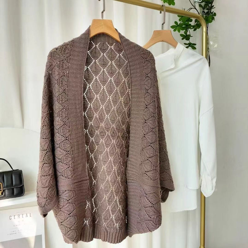 Women's Diamond Hollow Out Knitting Versatile Short Shawl