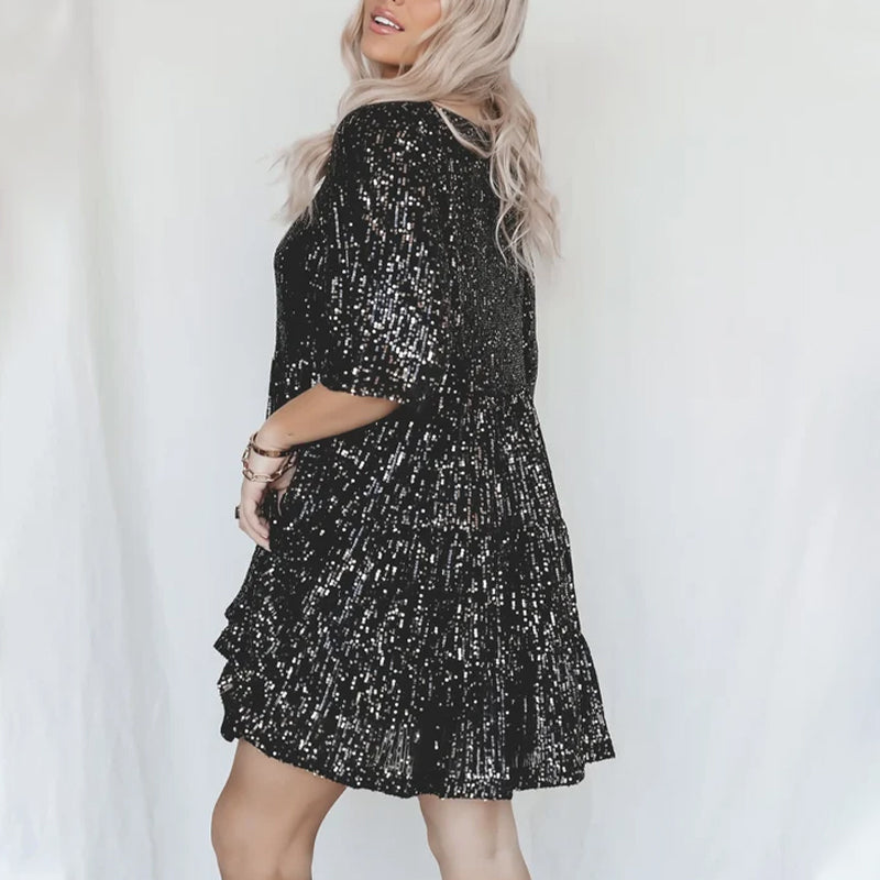 Sequin Baby Doll Dress
