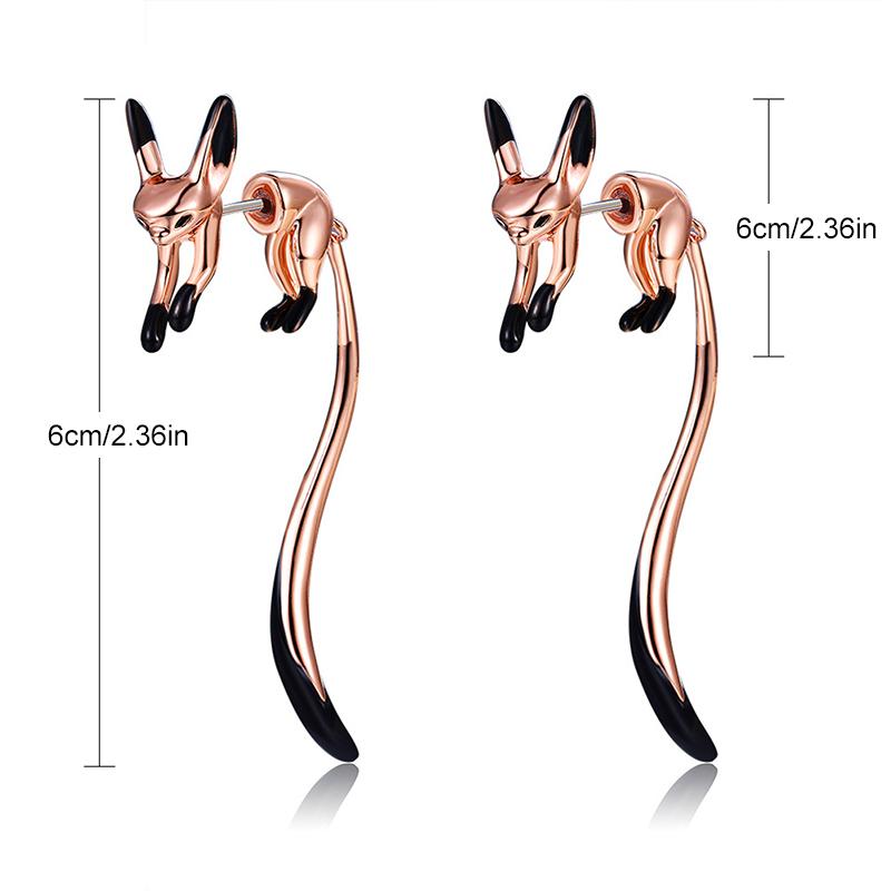 Delicate Long Fox Earrings