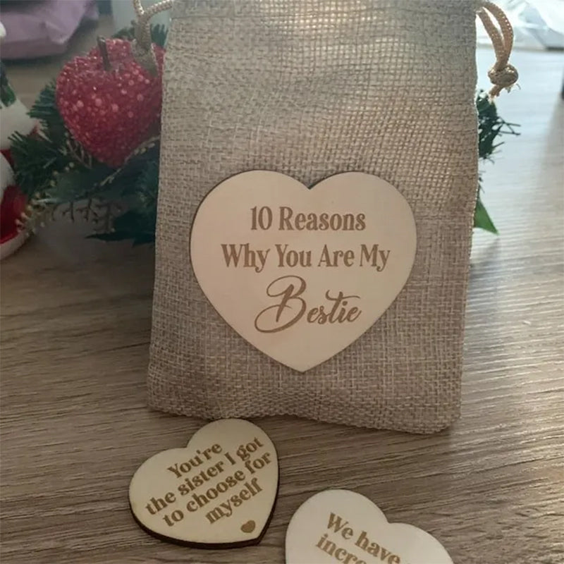 10 Reasons Why You Are My Bestie Jute Bag With Hearts