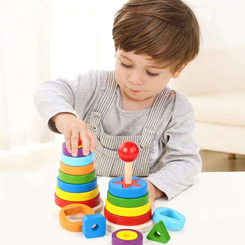 Educational Tower of Matching Building Blocks Toy