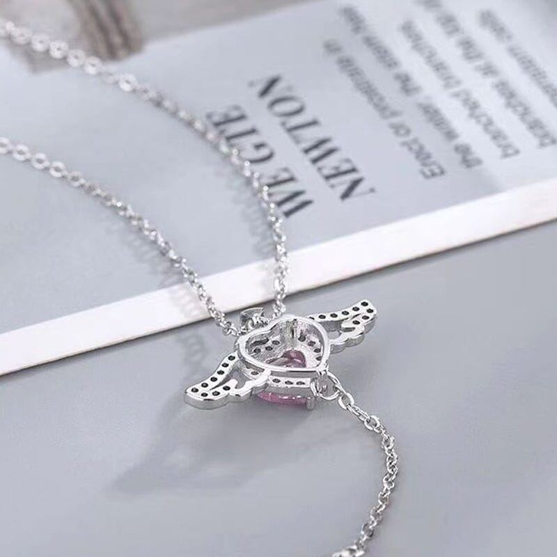 Pink Angel Wings Necklace