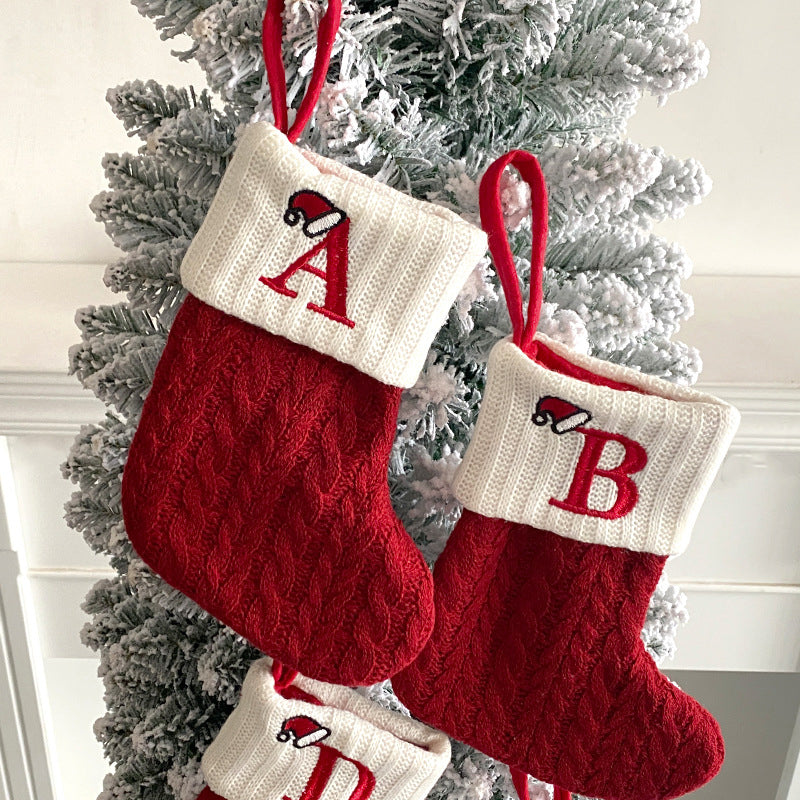 Christmas Letter Knit Stocking