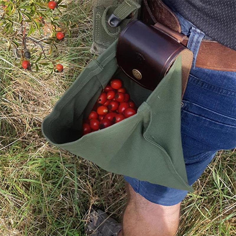 Leather and canvas bushcraft bag