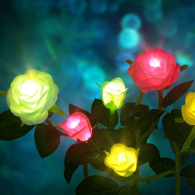 3LED Solar Rose Flower Light