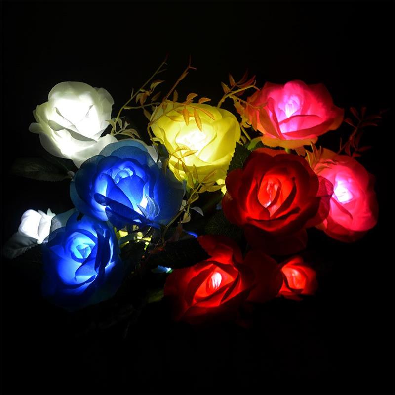 3LED Solar Rose Flower Light