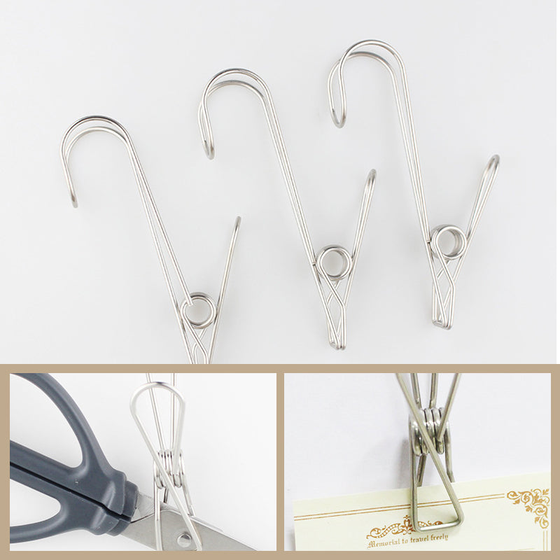 Stainless Steel Clothes Pins Hook Clip（10PCS）