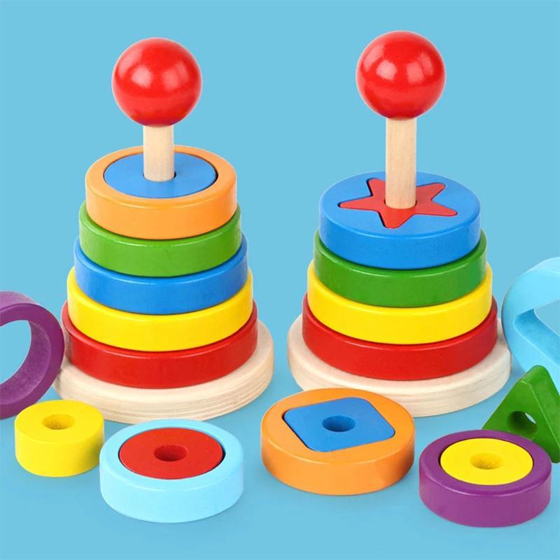 Educational Tower of Matching Building Blocks Toy