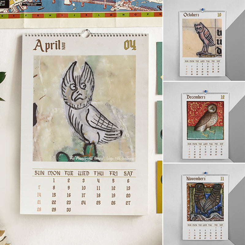 Weird Medieval Owl Calendar 2024