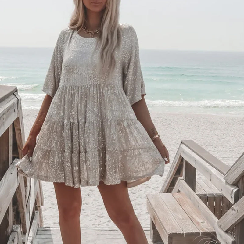 Sequin Baby Doll Dress