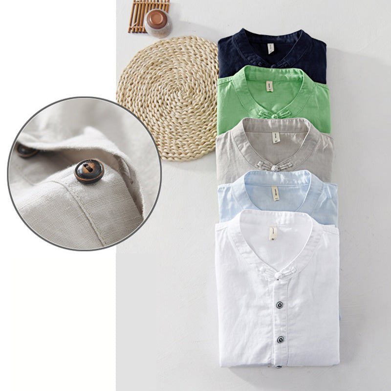 Men's Summer Linen Shirt With Buttons