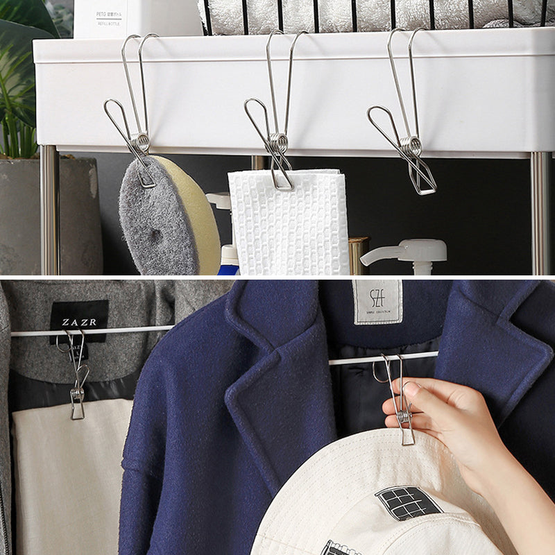 Stainless Steel Clothes Pins Hook Clip（10PCS）