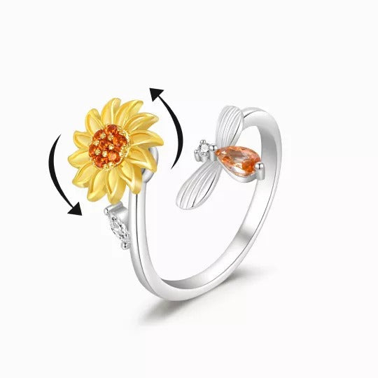 Sunflower Fidget Spinner Ring