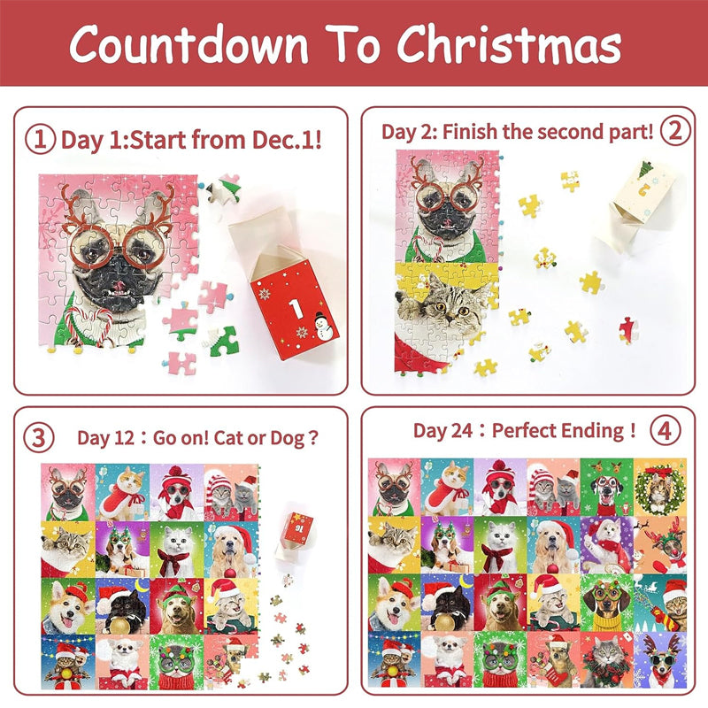 🎄Christmas Advent Calendar Jigsaw Puzzle 🧩【Christmas pet】