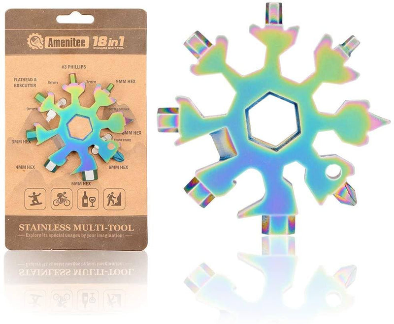 18-in-1 stainless steel snowflakes multi-tool&keychain