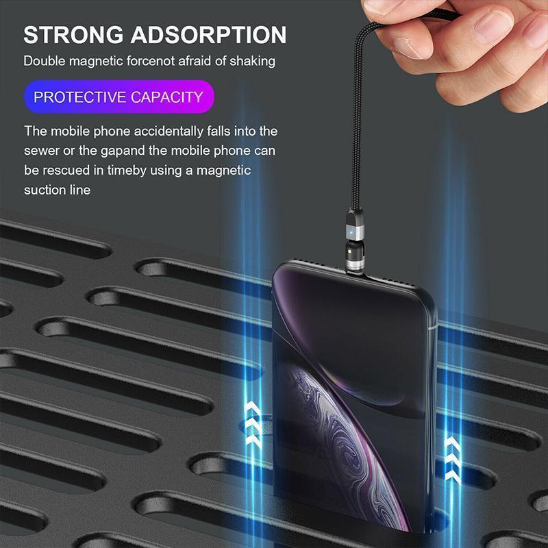 360 degree three-in-one magnetic charging cable