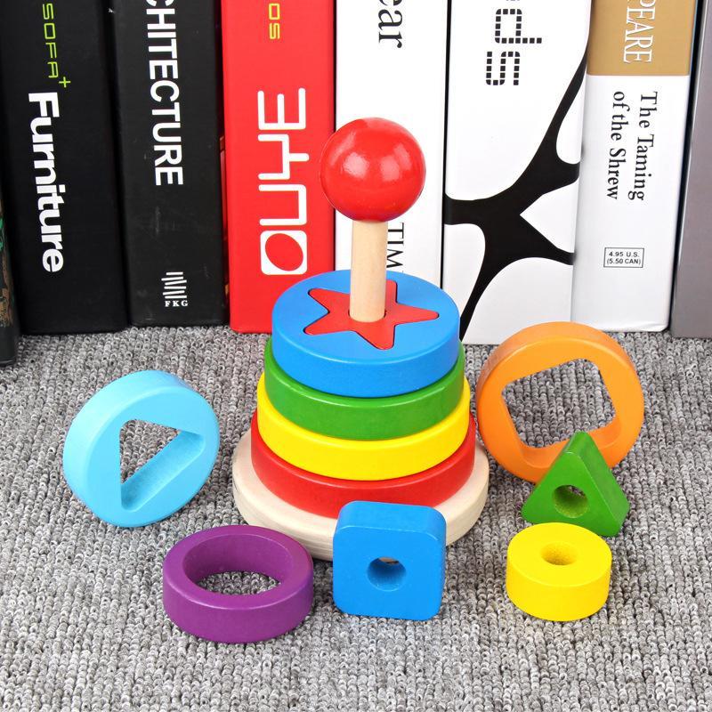 Educational Tower of Matching Building Blocks Toy