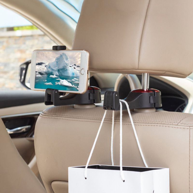 2 In 1 Car Seat Hooks For Purses And Bags With Phone Holder