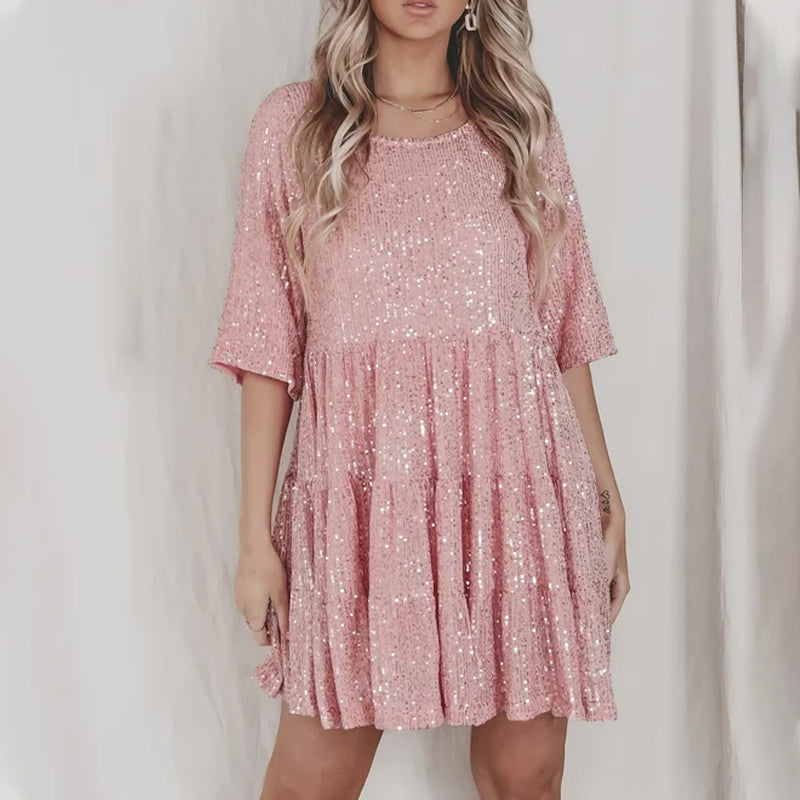 Sequin Baby Doll Dress