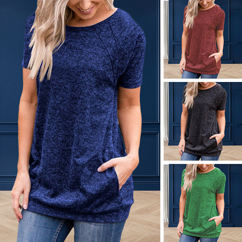 Femme Round Neck Loose Casual Tops