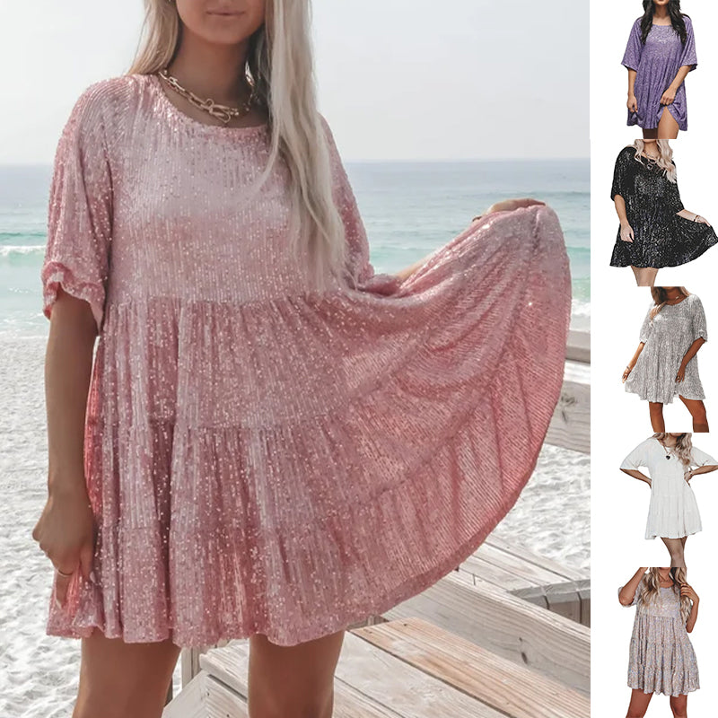 Sequin Baby Doll Dress