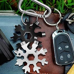 18-in-1 stainless steel snowflakes multi-tool&keychain